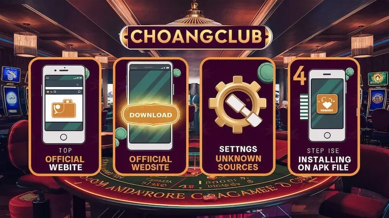 Các bước tải và cài đặt ứng dụng ChoangClub trên điện thoại Android