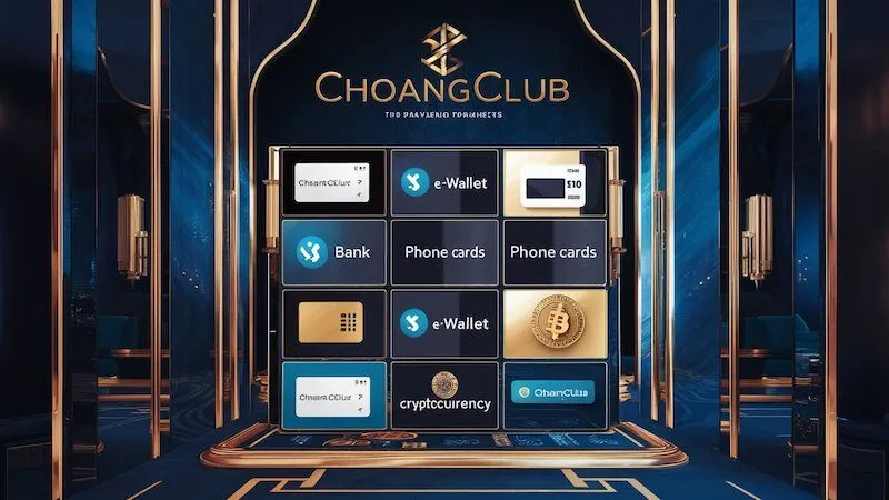 Giao diện trang chủ ChoangClub với các phương thức nạp tiền đa dạng