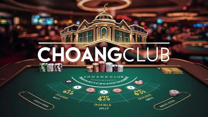 Minh họa các nút điều khiển và khu vực đặt cược trong Blackjack ChoangClub